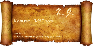 Krausz János névjegykártya