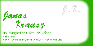 janos krausz business card